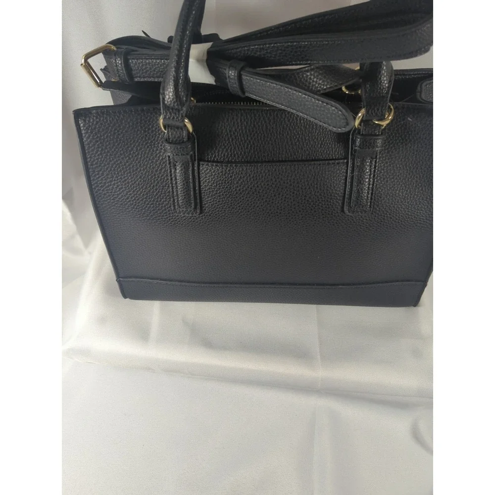 Nanette Lepore Black Madilyn Vegan Leather Satchel NWT
